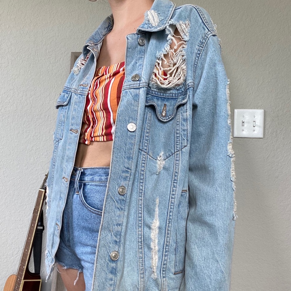 TOPSHOP distressed denim jacket